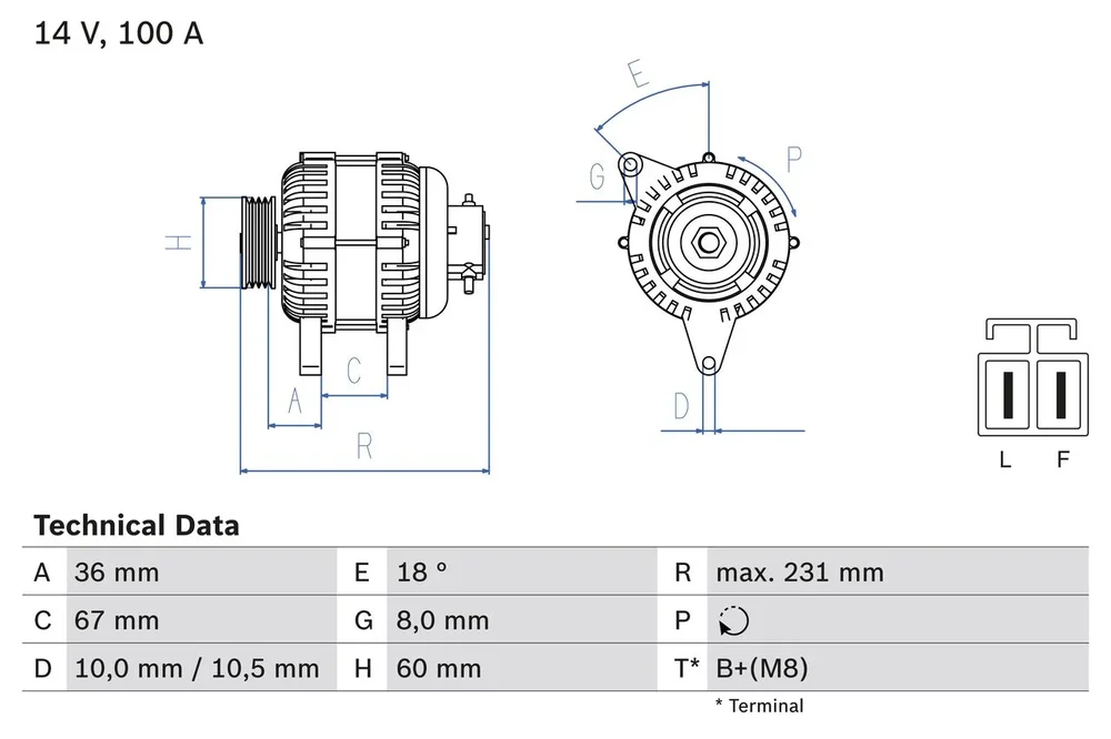 BO 0986048320 Alternátor BOSCH-výměnný díl