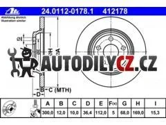AT 412178 P/L brzdový kotouč ATE