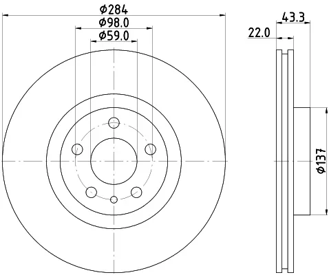 Brzdový kotouč HELLA 8DD355118-411