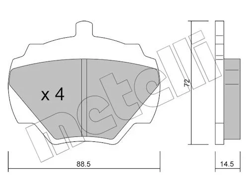 Sada brzdových destiček, kotoučová brzda METELLI 22-0353-0