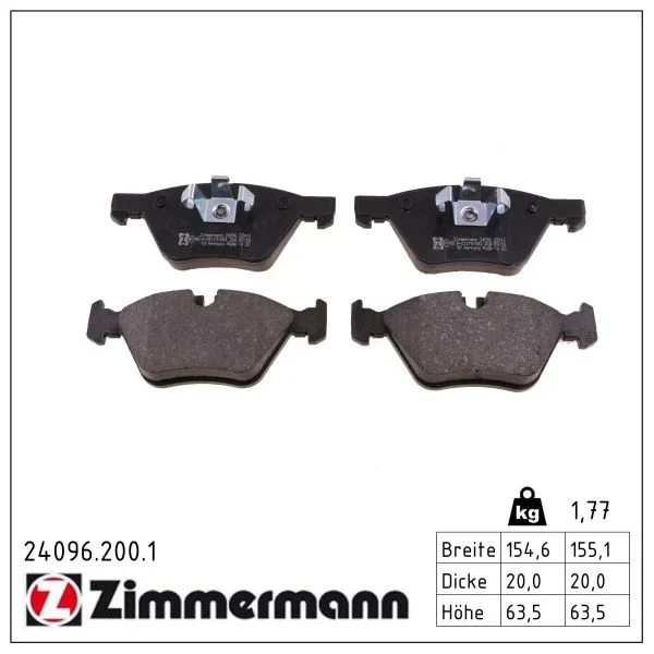Sada brzdových destiček, kotoučová brzda ZIMMERMANN 24096.200.1