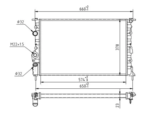 CHLADIČ MEGANE 2.0 95- HART 601818 – OE 7700838135
