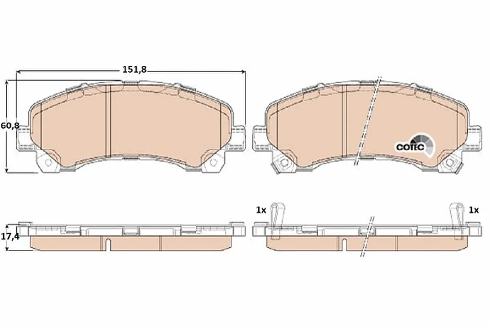 Sada brzdových destiček, kotoučová brzda TRW GDB3545 Sada brzdových destiček, kotoučová brzda TRW GDB3545
