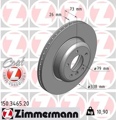 Brzdový kotouč ZIMMERMANN 150.3465.20 – OE 34116778647
