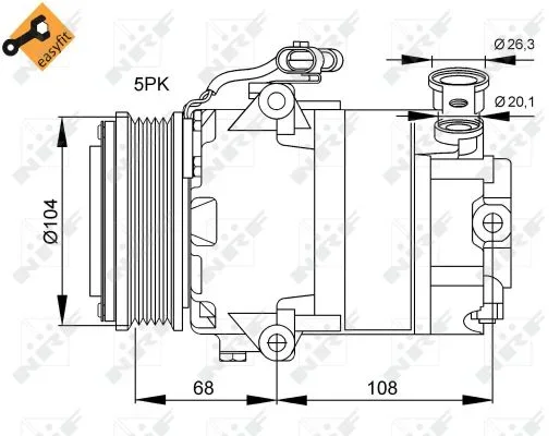 Kompresor, klimatizace NRF 32082 Kompresor, klimatizace NRF 32082
