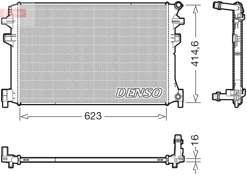 Chladič, chlazení motoru DENSO DRM02048 Chladič, chlazení motoru DENSO DRM02048