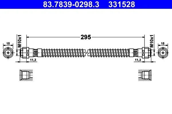 Brzdová hadice ATE 83.7839-0298.3 – OE 97035513700